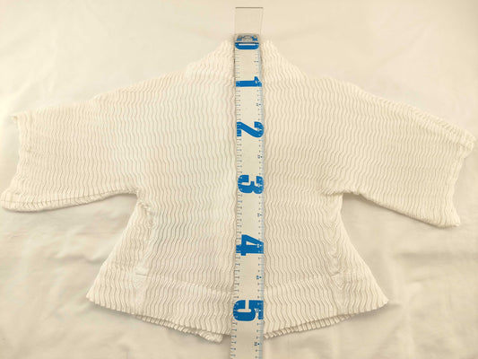ISSEY MIYAKE Pleated Cardigan White Cardigan