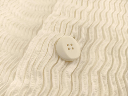 ISSEY MIYAKE Pleated Cardigan White Cardigan