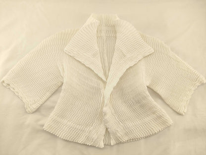 ISSEY MIYAKE Pleated Cardigan White Cardigan