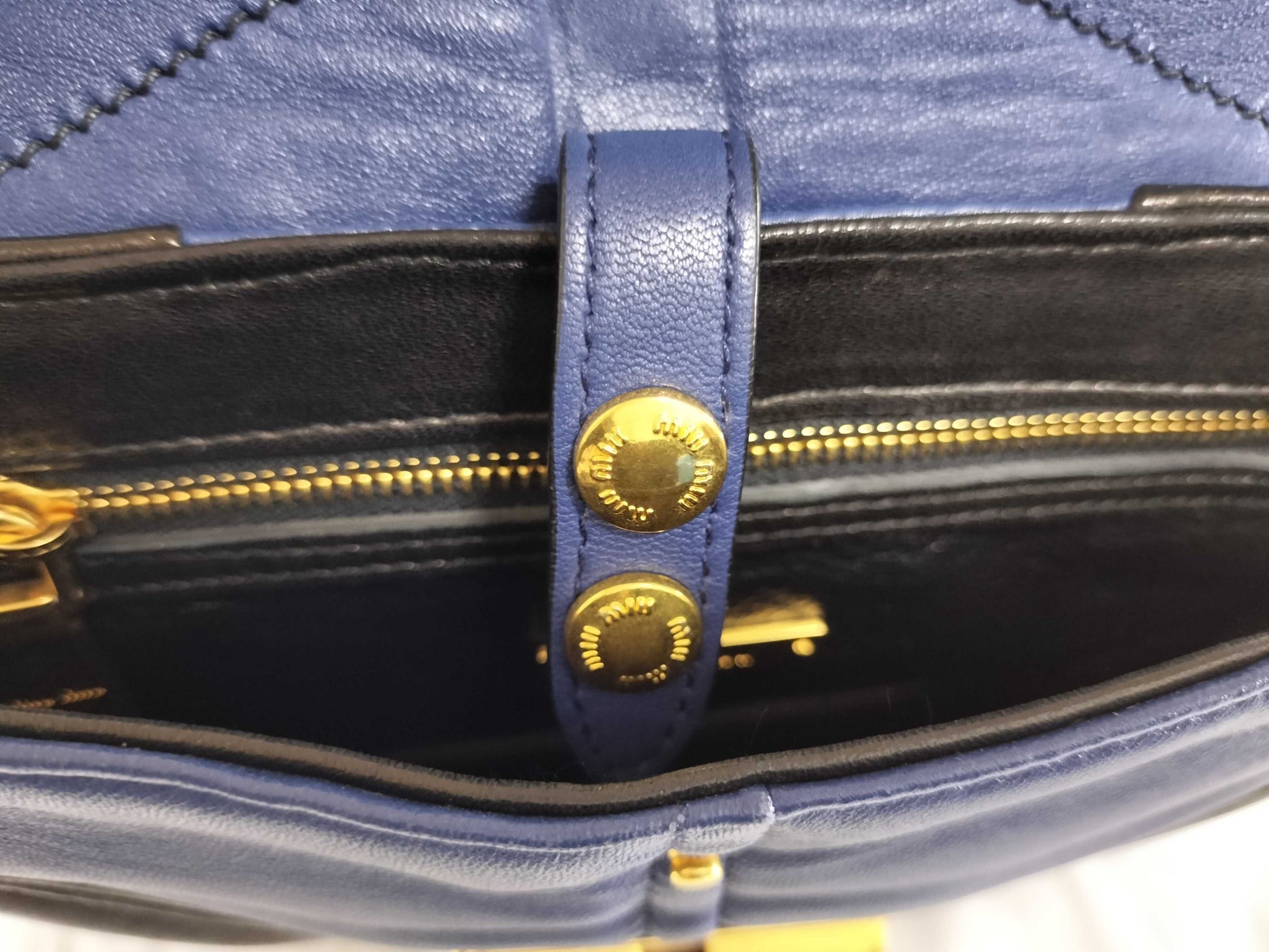 Miu Miu Leather Shoulder Bag with Peeling Shoulder Strap