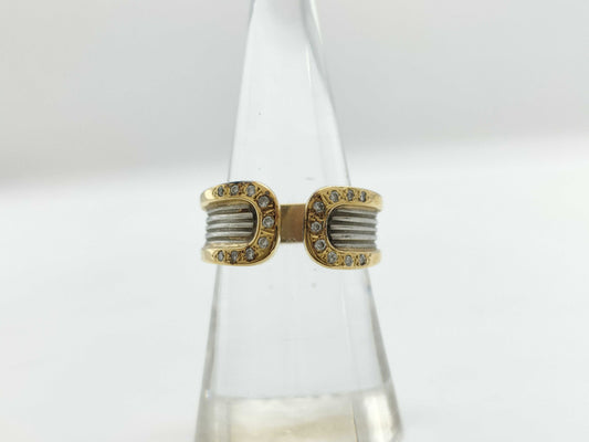 D0.15ct K18/Pt900 5.8g Ring 