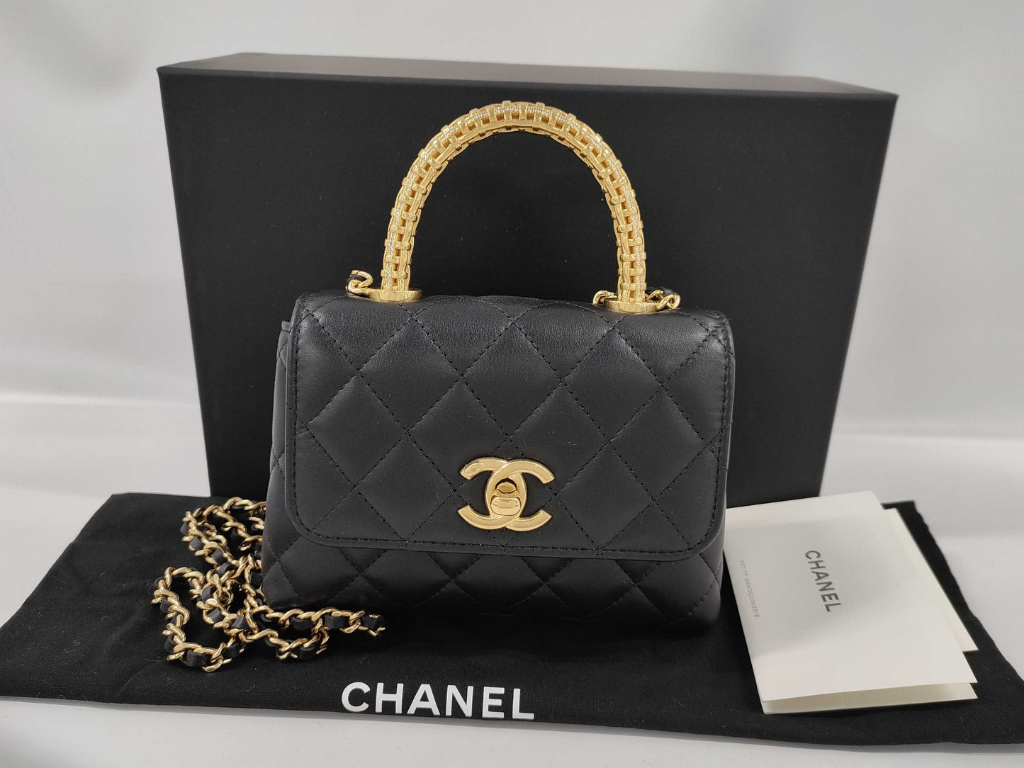 CHANEL Lambskin AP4245/Top Handle Shoulder Bag