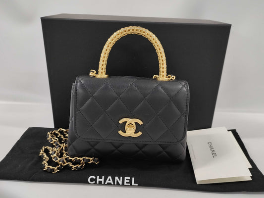 CHANEL Lambskin AP4245/Top Handle Shoulder Bag