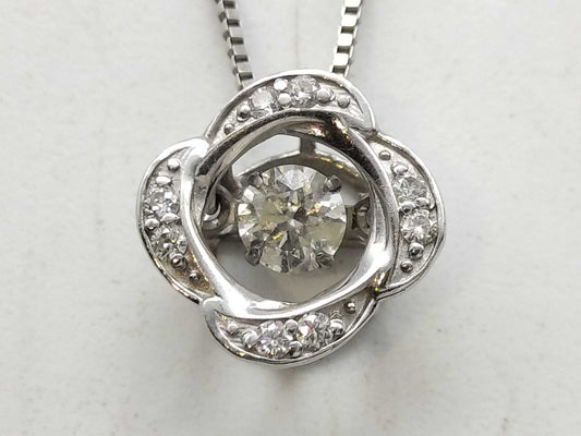 D0.16ct Pt900/850 2.3g Necklace 
