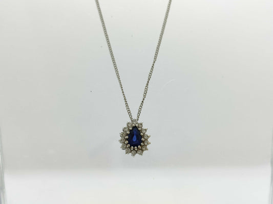 Sapphire and Diamond 750 2.5g Necklace 