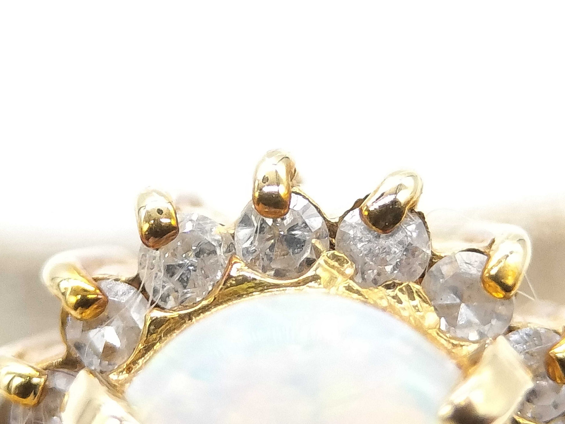 Opal and Diamond K18/Pt900 4.6g Ring 