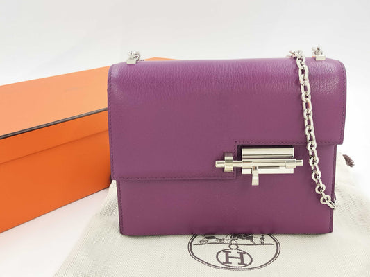 HERMES Veru Anemone Silver Hardware D Engraved Shoulder Bag