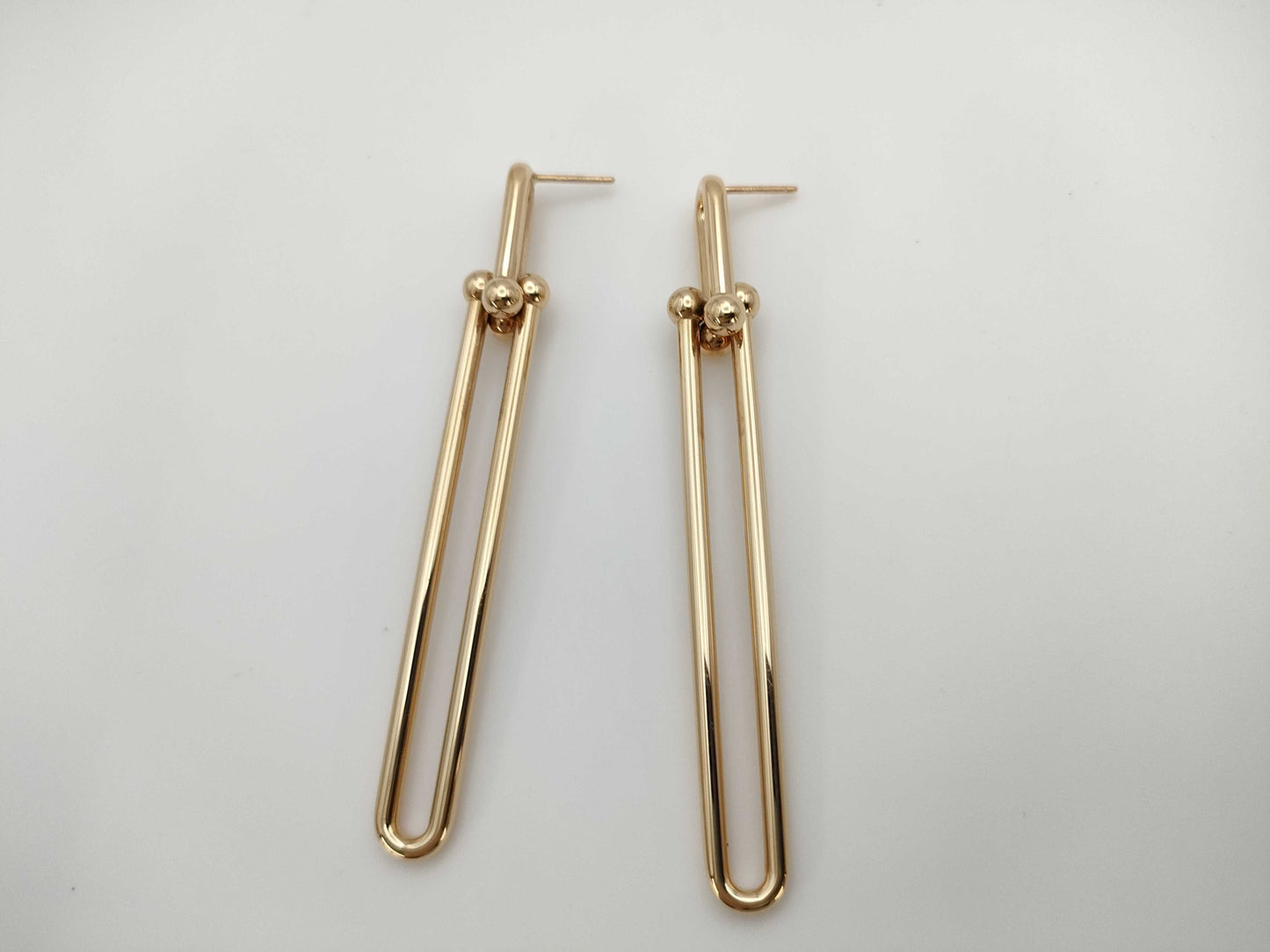 Tiffany & Co. Hardware Double Long PG AU750 9.3g Earrings 