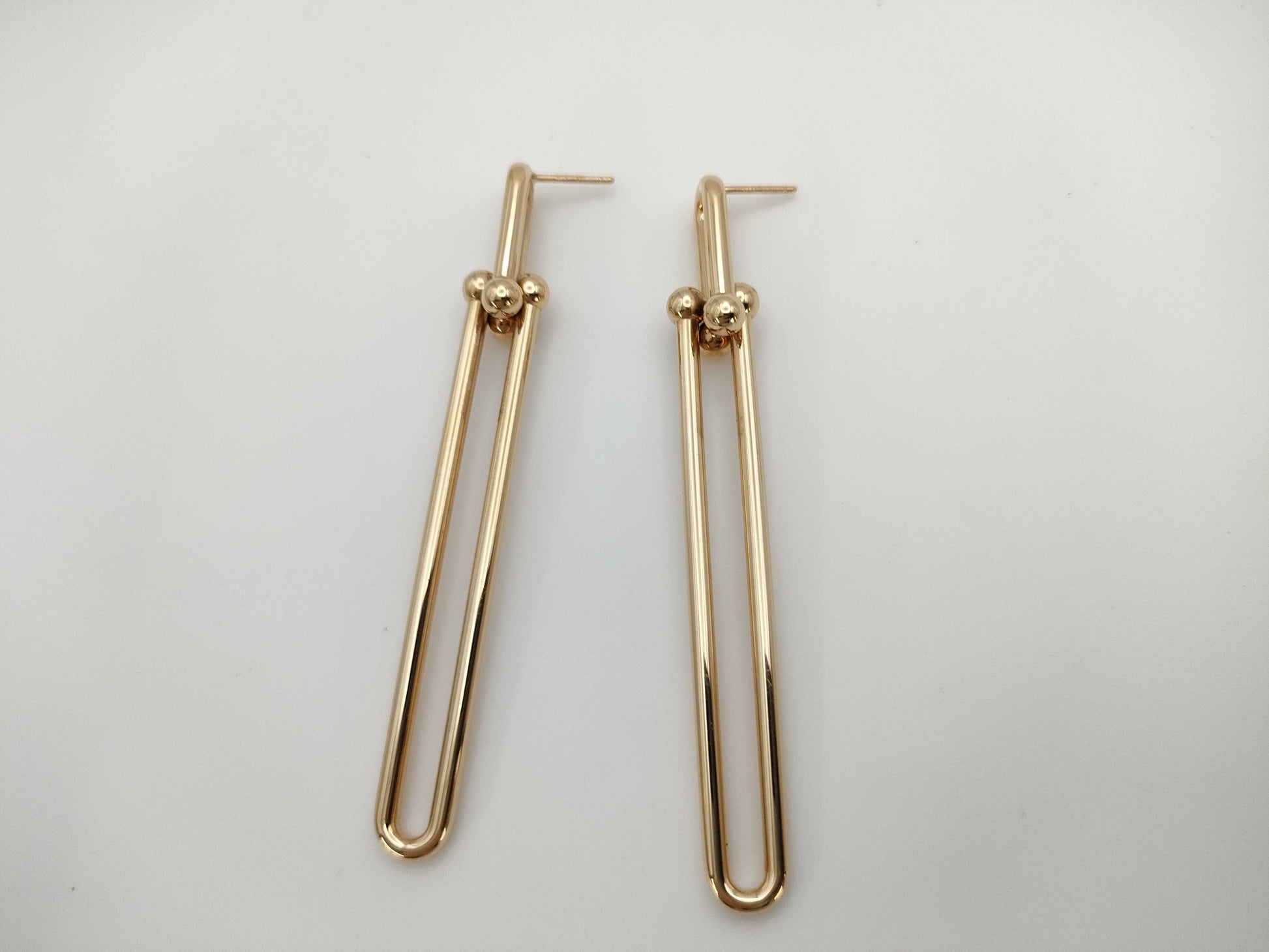 Tiffany & Co. Hardware Double Long PG AU750 9.3g Earrings 