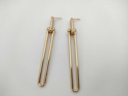 Tiffany & Co. Hardware Double Long PG AU750 9.3g Earrings 