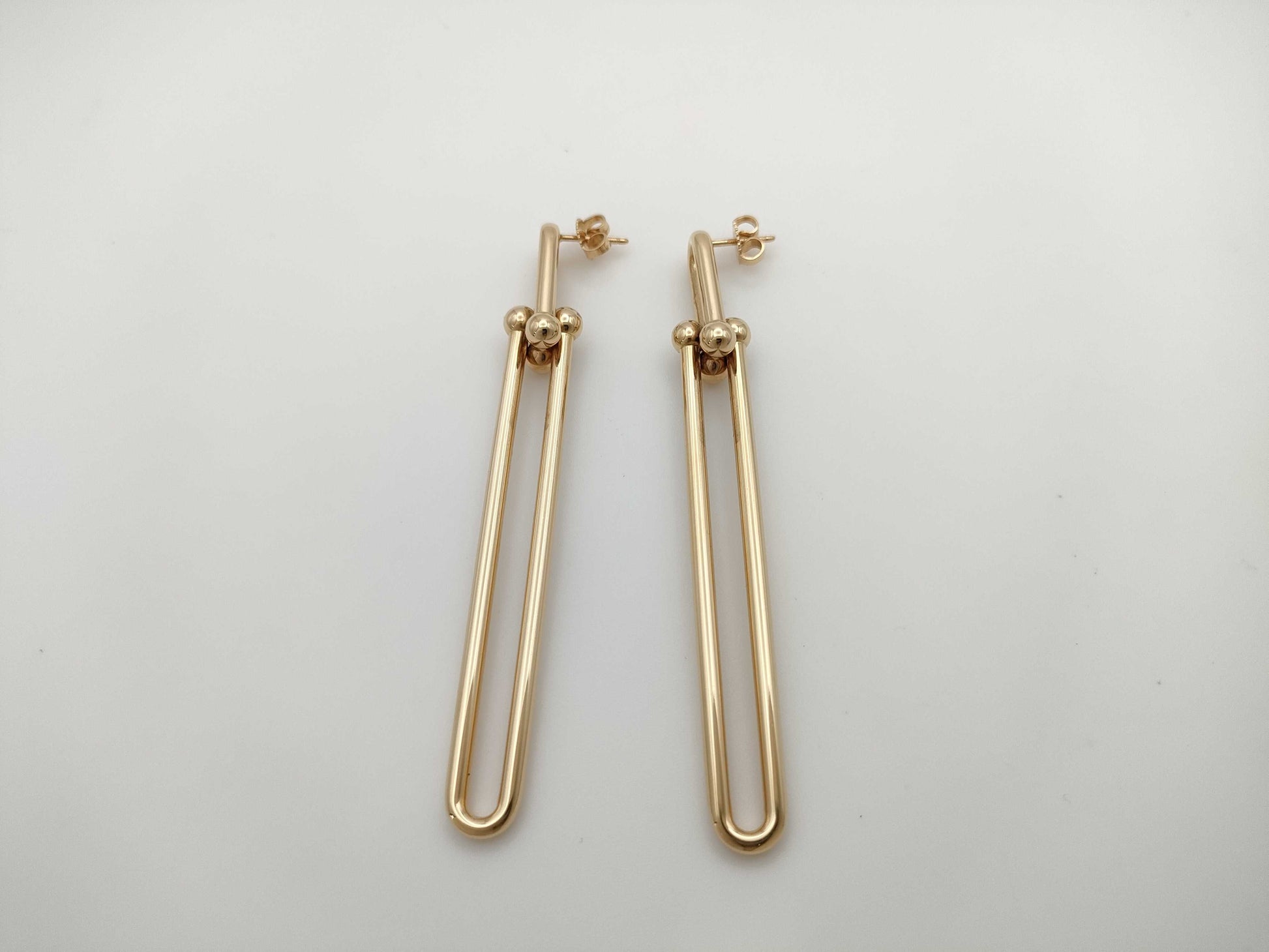 Tiffany & Co. Hardware Double Long PG AU750 9.3g Earrings 