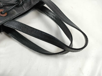 CHANEL Caviar Skin Coco Mark Handbag