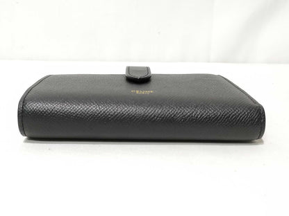 CELINE Leather Bifold Wallet Black Wallet