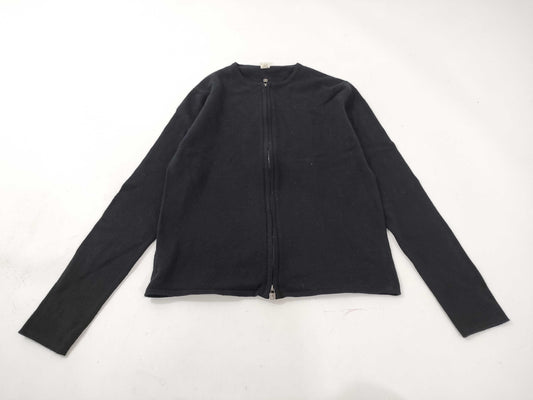HERMES Knit Cadena Zip Black Top