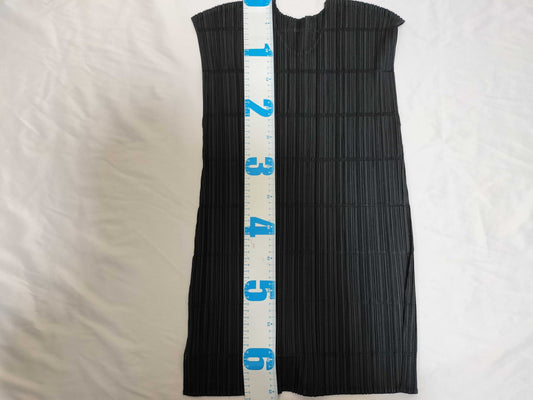 ISSEY MIYAKE Pleats Please Sleeveless Black Top