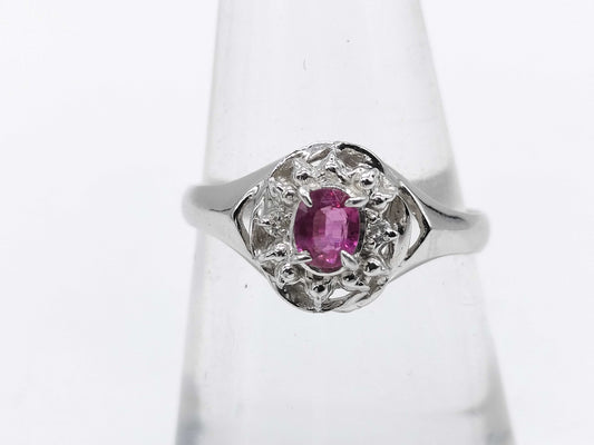 R0.27ct D0.02ct Pt900 2.8g Ring 