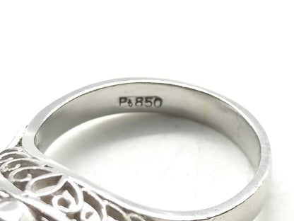 Star Sapphire and Diamond PT850 Ring, 5.6g 