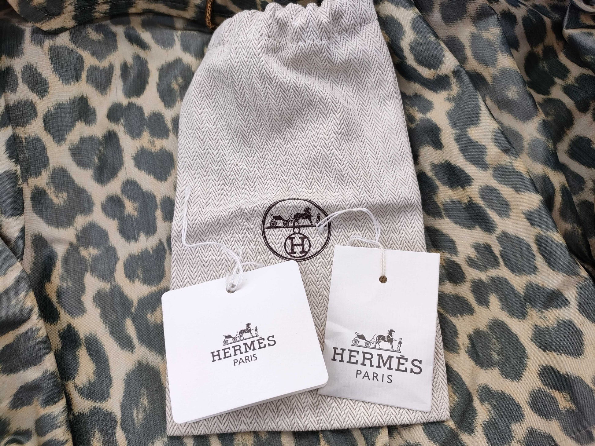 HERMES Leopard Print Reversible Coat Coat