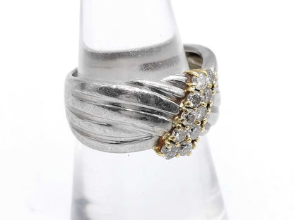 D0.35ct Pt900/K18 7.4g Ring 
