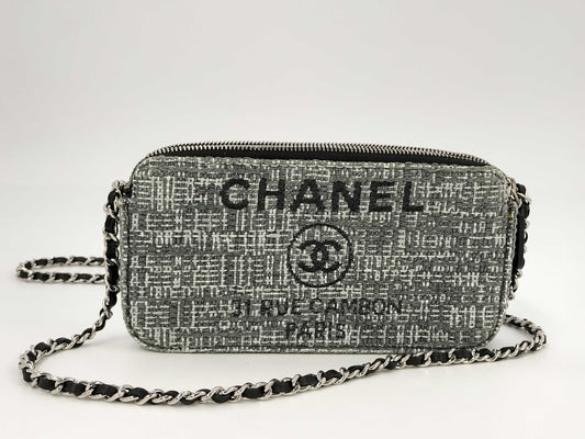 CHANEL Deauville Chain Wallet Shoulder Bag