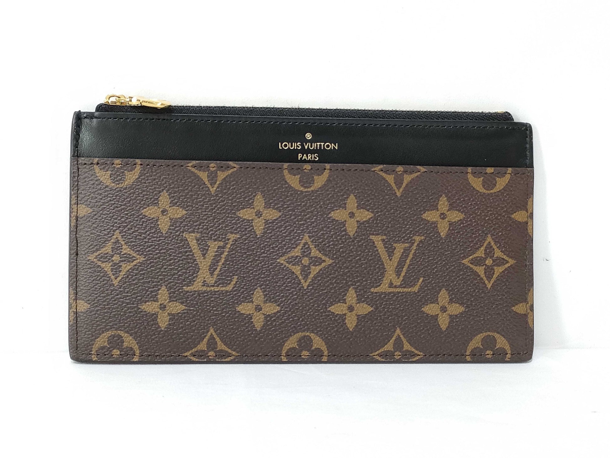 LOUIS VUITTON Monogram Macassar Slim Purse M80348 Card Case, Pass Case, Business Card Case