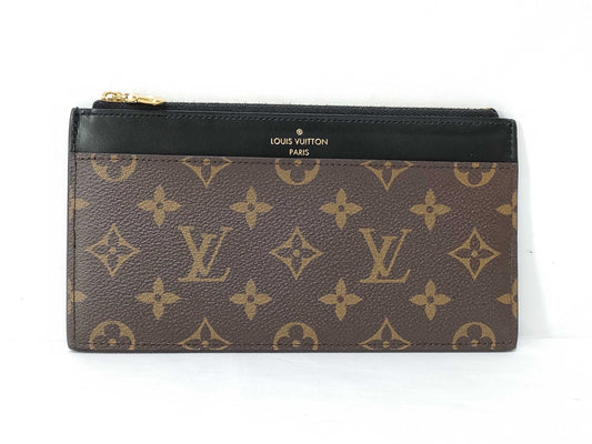 LOUIS VUITTON Monogram Macassar Slim Purse M80348 Card Case, Pass Case, Business Card Case