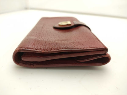 Salvatore Ferragamo Gancini Long Wallet/Red/Center Clasp Wallet