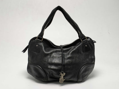 CELINE Leather Tote Shoulder Bag with Crown Charm