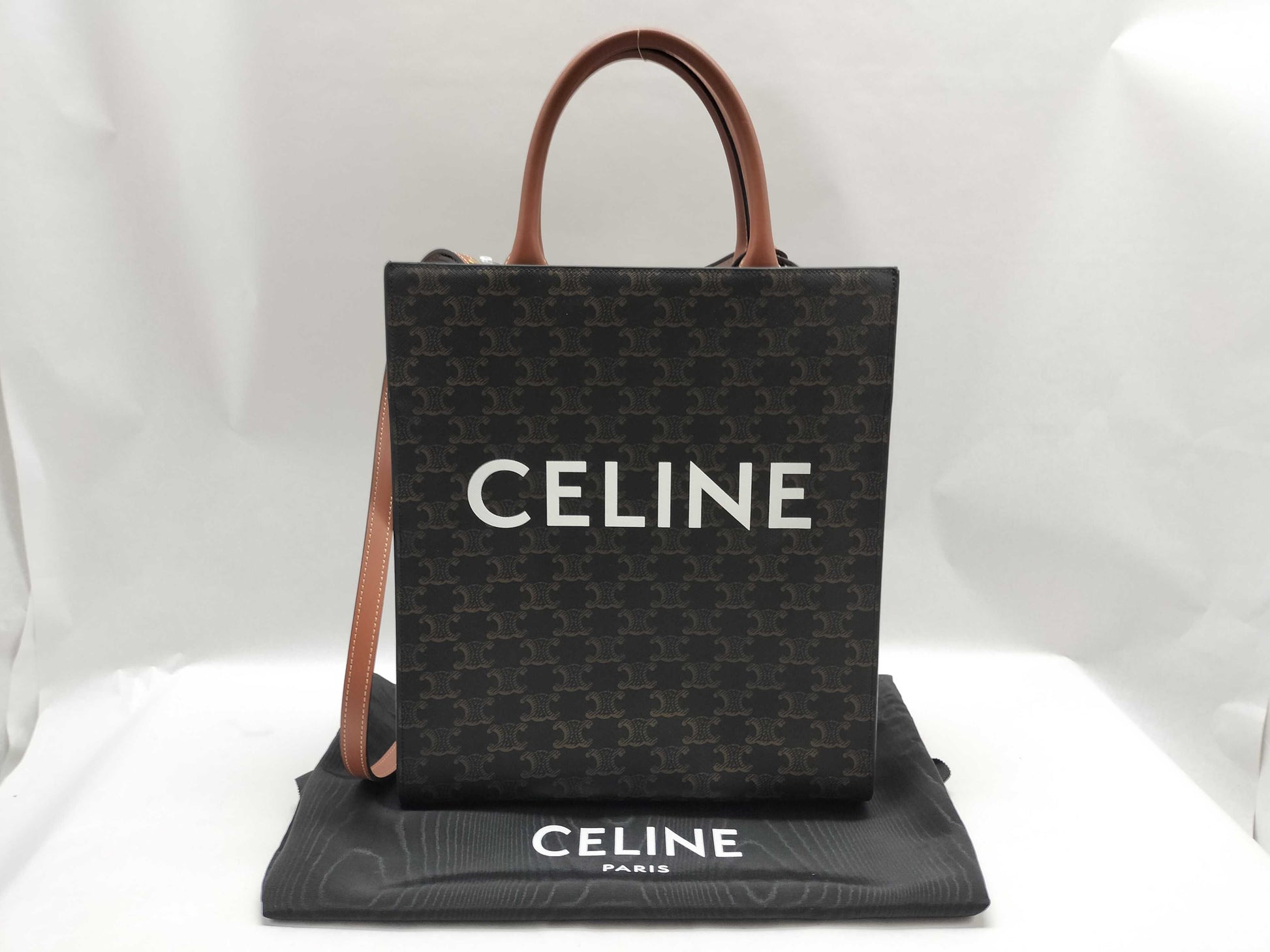 CELINE Vertical Cabas 2-Way Handbag Tote Bag