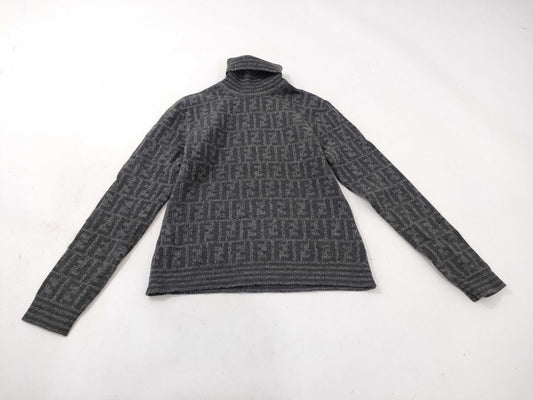 FENDI Zucca Pattern Zucca Pattern/High Neck/Knit Top Tops