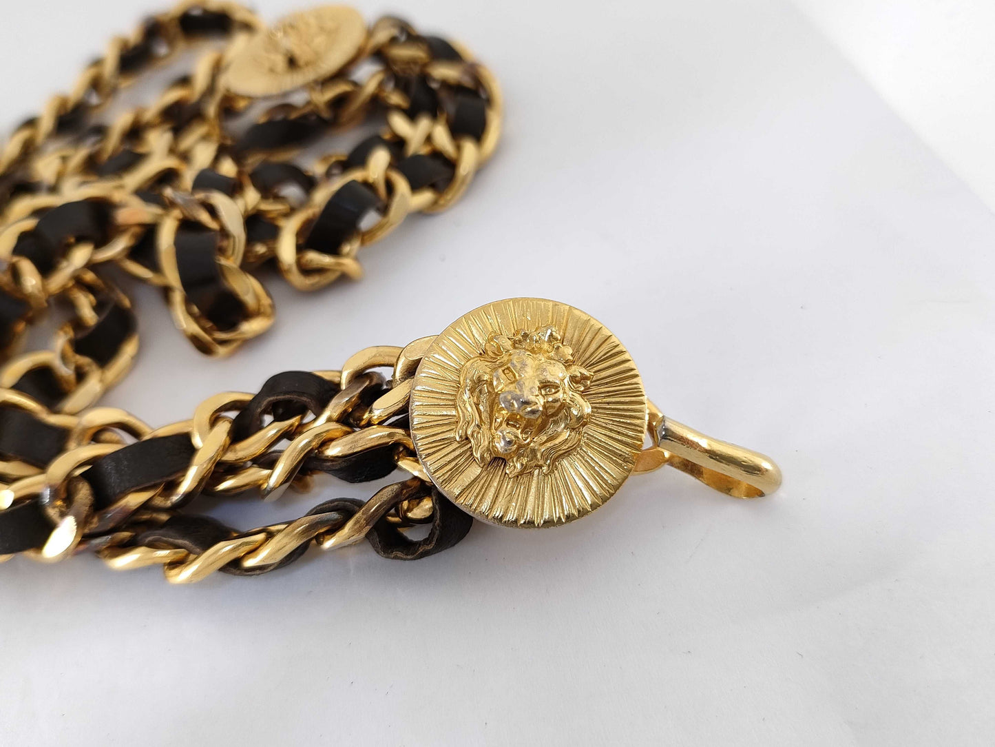 CHANEL Chain Belt Lion Motif Triple Belt