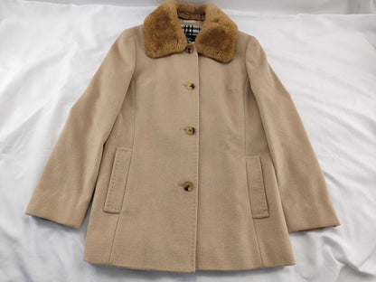 BURBERRY Angora and Wool Coat with Fur