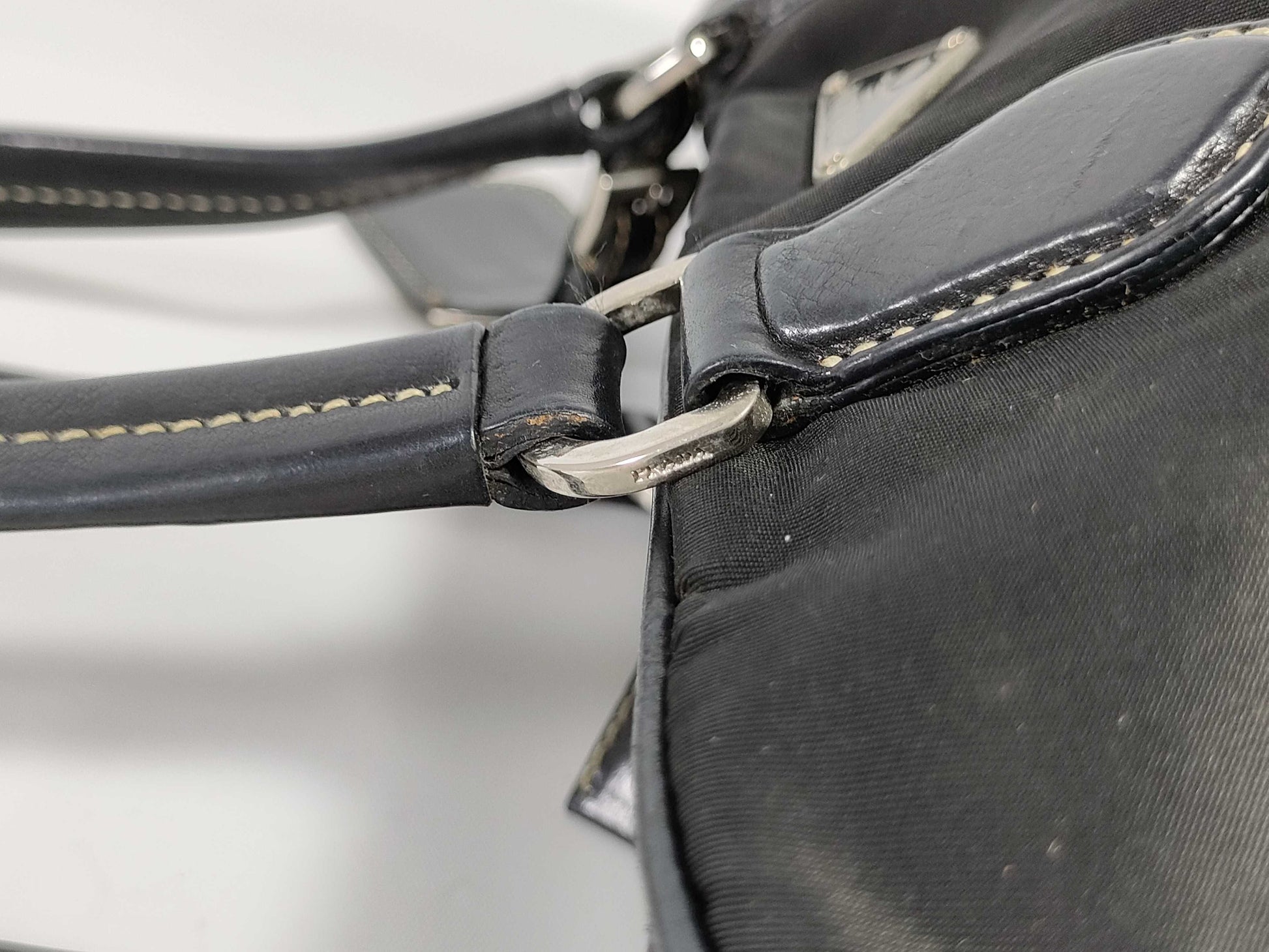 PRADA Nylon and Leather One-Shoulder Handbag