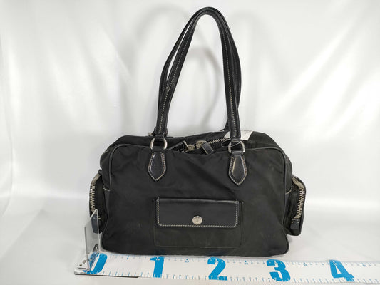 PRADA Nylon and Leather One-Shoulder Handbag