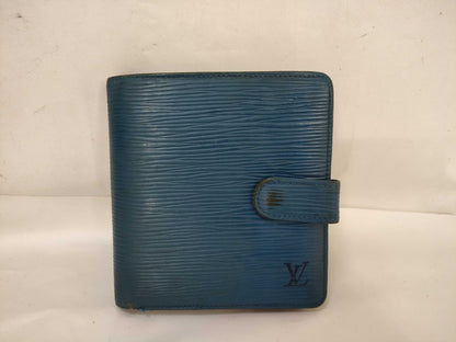 LOUIS VUITTON Epi Folding Wallet Blue Wallet