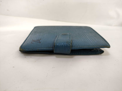 LOUIS VUITTON Epi Folding Wallet Blue Wallet