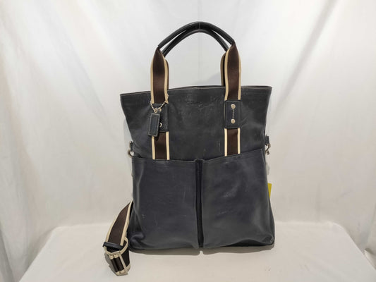COACH F70558 Blue Leather Shoulder Bag