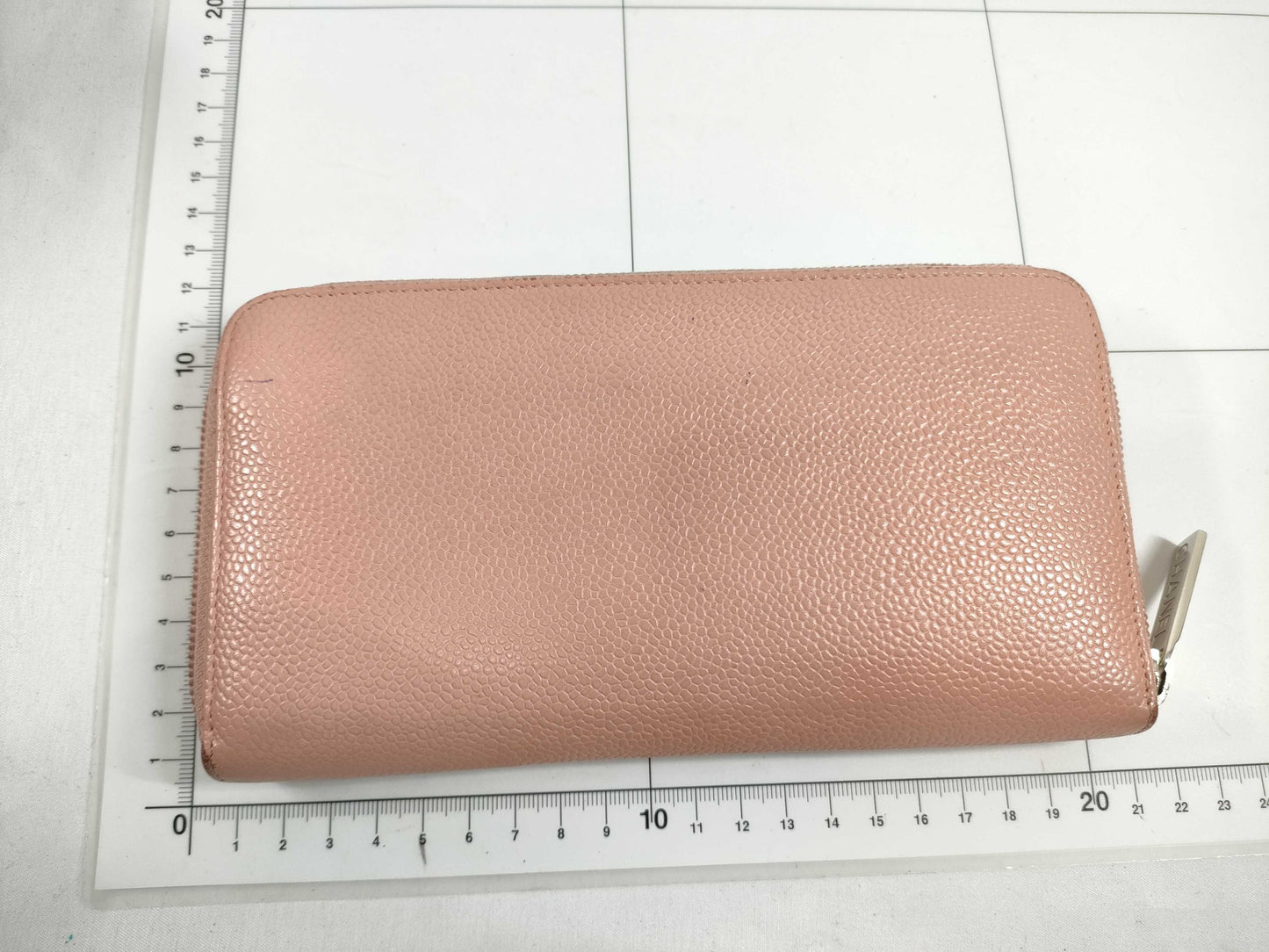 CHANEL Coco Mark Caviar Leather Long Wallet with Round Zipper, Pink