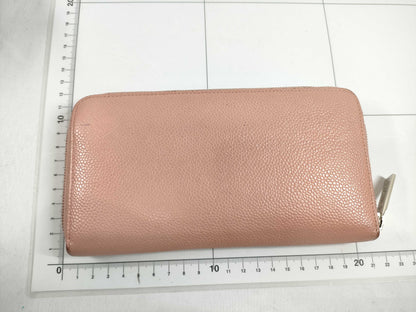 CHANEL Coco Mark Caviar Leather Long Wallet with Round Zipper, Pink