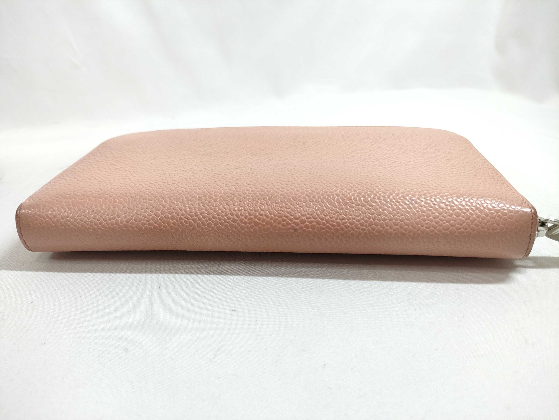 CHANEL Coco Mark Caviar Leather Long Wallet with Round Zipper, Pink