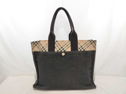 BURBERRY Nova Check Canvas Tote Handbag