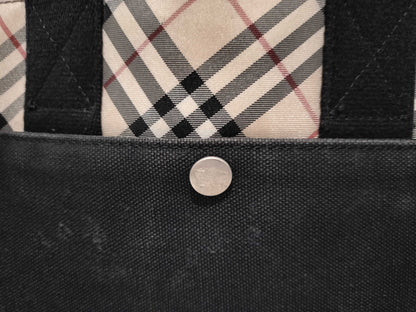 BURBERRY Nova Check Canvas Tote Handbag