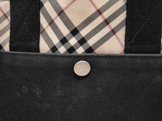 BURBERRY Nova Check Canvas Tote Handbag