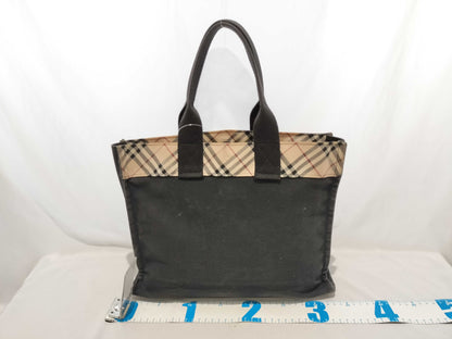 BURBERRY Nova Check Canvas Tote Handbag