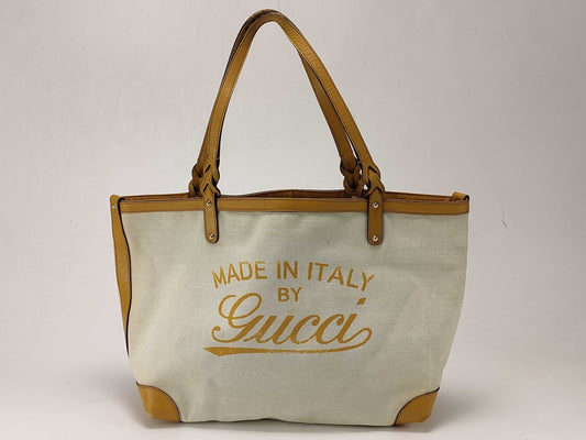 GUCCI Canvas x Leather Tote Bag Tote Bag