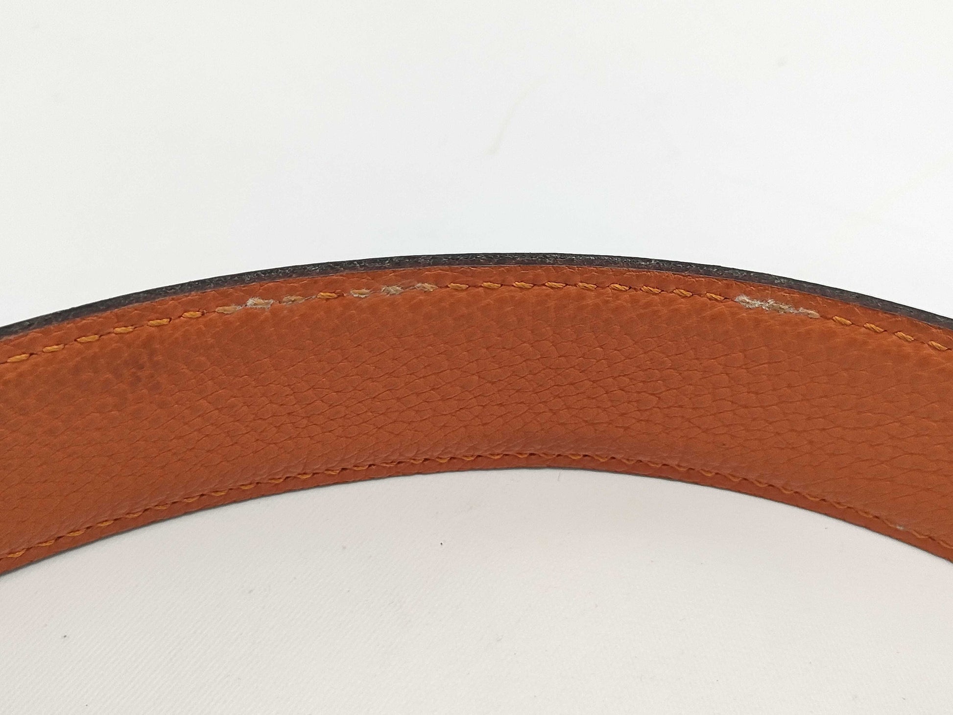 HERMES Constance Silver Hardware F 80 Black/Orange Belt
