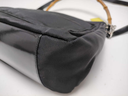 GUCCI Bamboo Nylon x Leather 2-Way Bag Handbag