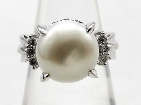 South Sea Pearl, Diameter: Approx. 11.9mm, D0.16ct, PT900, 11.4g, Ring 