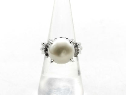 South Sea Pearl, Diameter: Approx. 11.9mm, D0.16ct, PT900, 11.4g, Ring 
