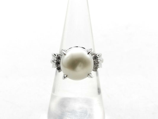 South Sea Pearl, Diameter: Approx. 11.9mm, D0.16ct, PT900, 11.4g, Ring 
